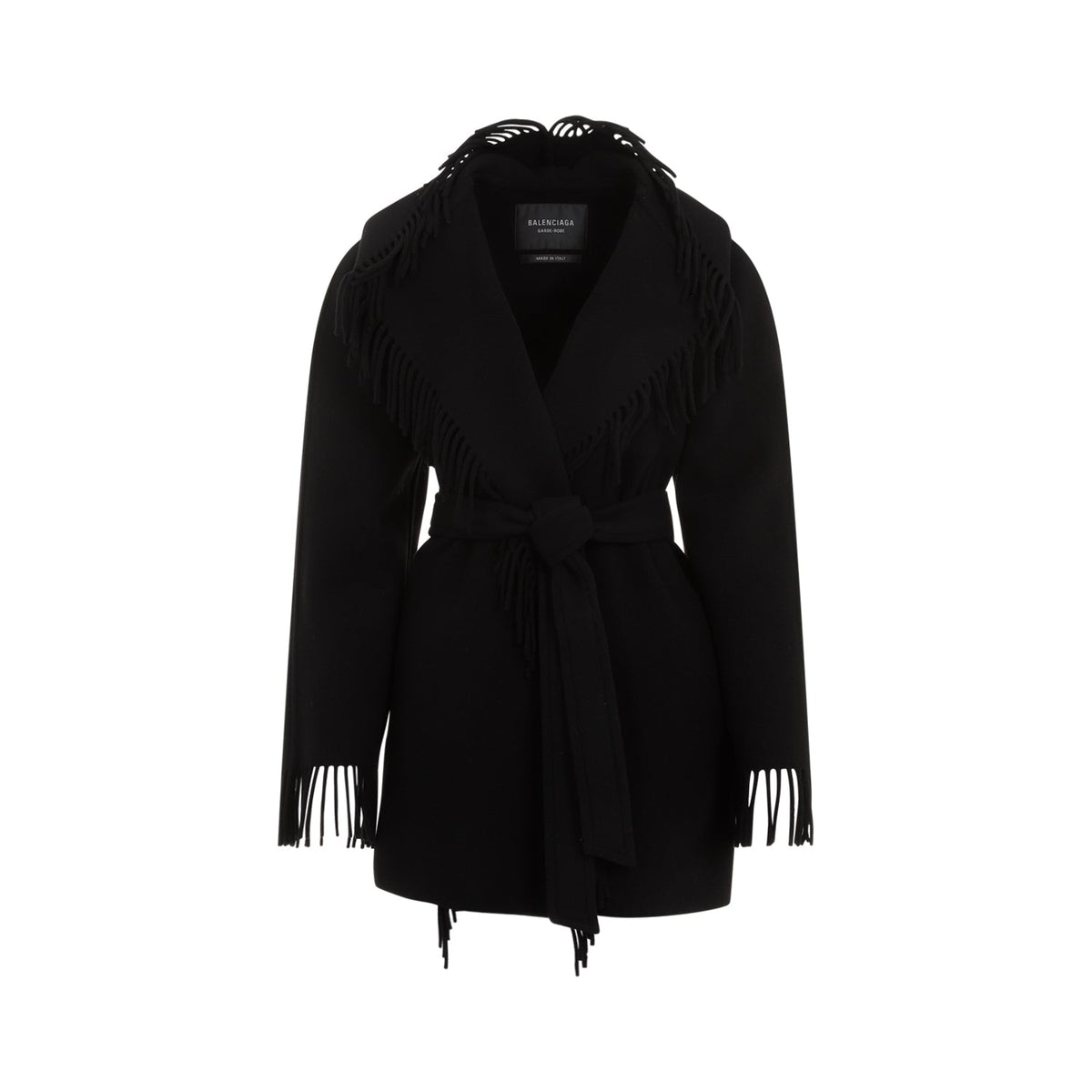 Balenciaga Jackets- BALENCIAGA Fringed Hooded Jacket for Women Stylish Everyday Designer Outerwear