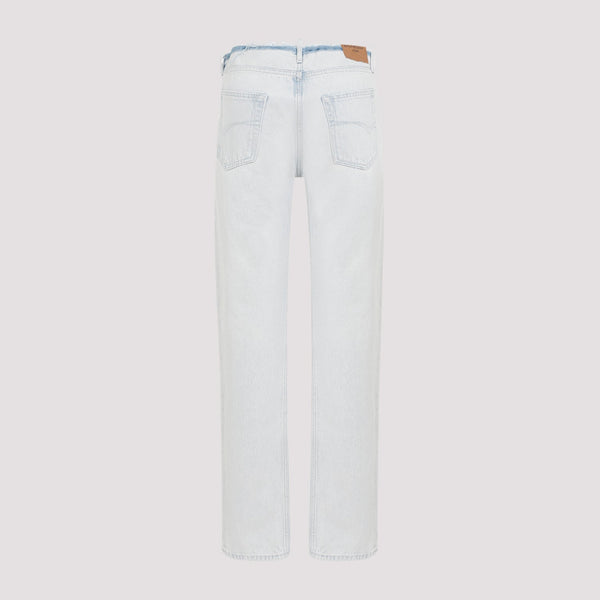 Close-up of Balenciaga trousers hardware and fine stitching