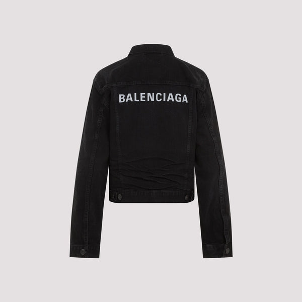Close-up of Balenciaga jacket hardware and fine stitching