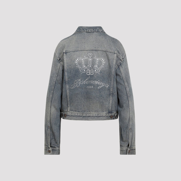 Close-up of Balenciaga jacket hardware and fine stitching