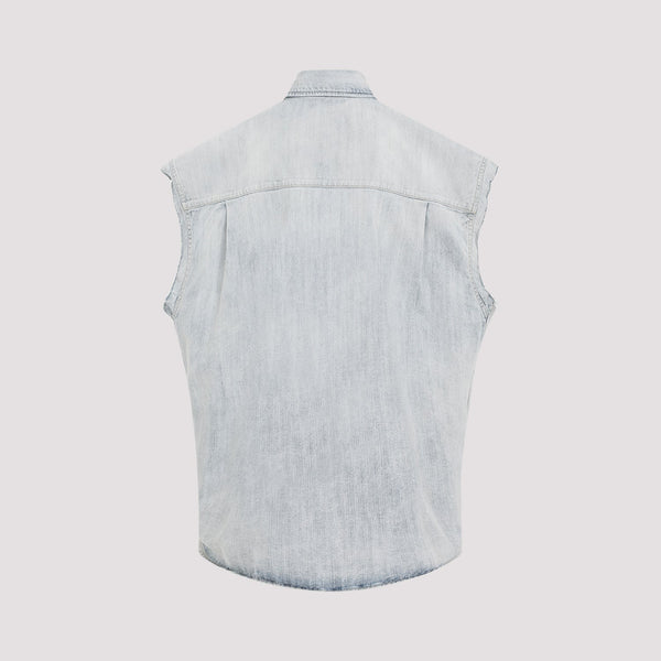 Close-up of Balenciaga shirts hardware and fine stitching