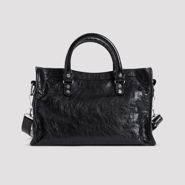 Close-up of Balenciaga shoulder bag hardware and fine stitching