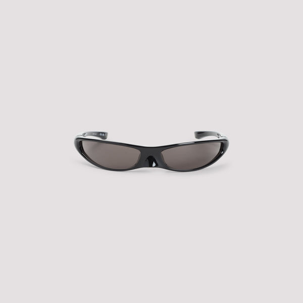 Close-up of Balenciaga sunglasses hardware and fine stitching