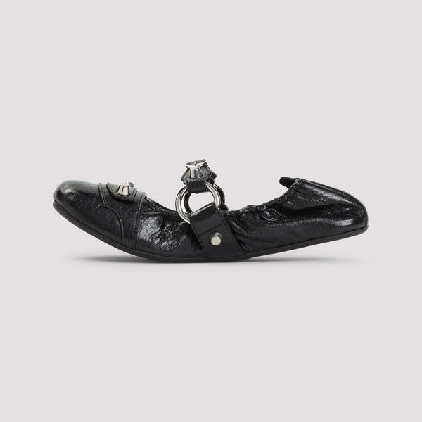 Close-up of Balenciaga sandals hardware and fine stitching