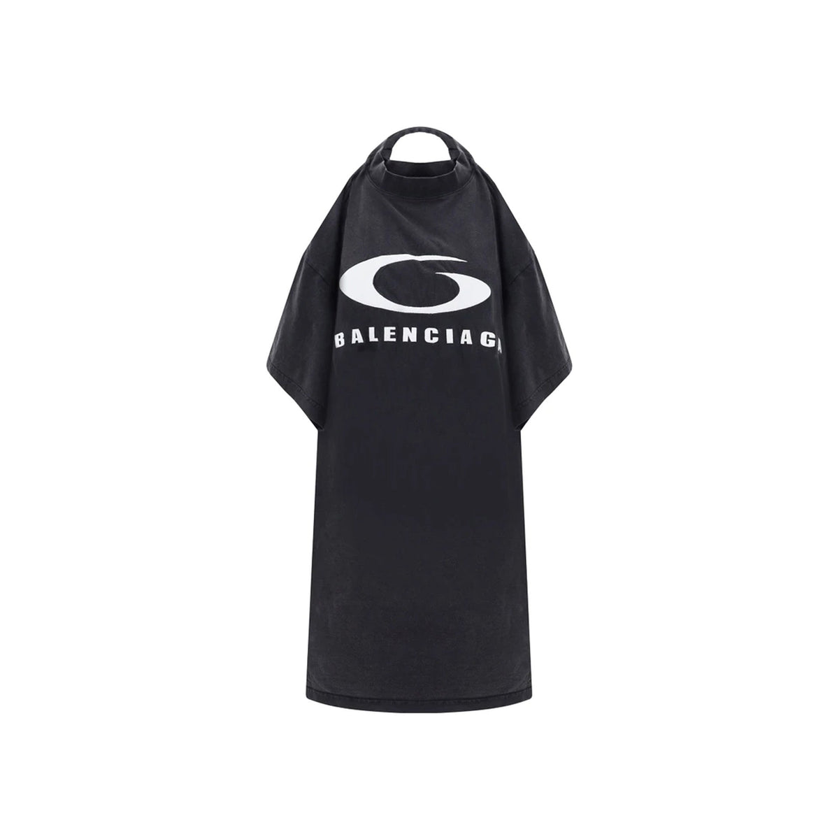 Balenciaga Polo Shirts? BALENCIAGA Icon Print T-shirt Dress with Open Back Classic Designer Cotton Polo Shirt