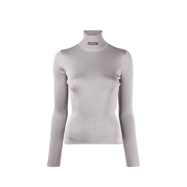 Balenciaga Sweaters? BALENCIAGA Ribbed Turtleneck Sweater for Women Luxury Designer Knit Sweater