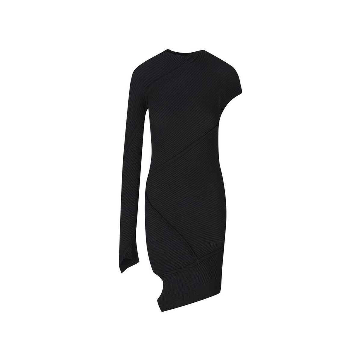 Balenciaga Dresses? BALENCIAGA Spiral Mini Dress with Asymmetrical Sleeves Luxury Party Occasion Dress