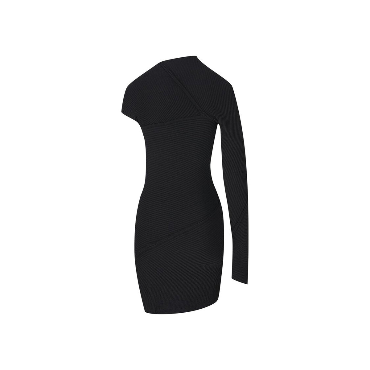 Balenciaga Dresses? BALENCIAGA Spiral Mini Dress with Asymmetrical Sleeves Luxury Party Occasion Dress
