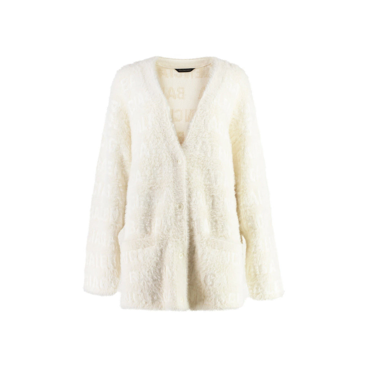 Balenciaga Sweaters? BALENCIAGA Wool Blend Jacquard Cardigan for Women Premium Casual Designer Knitwear