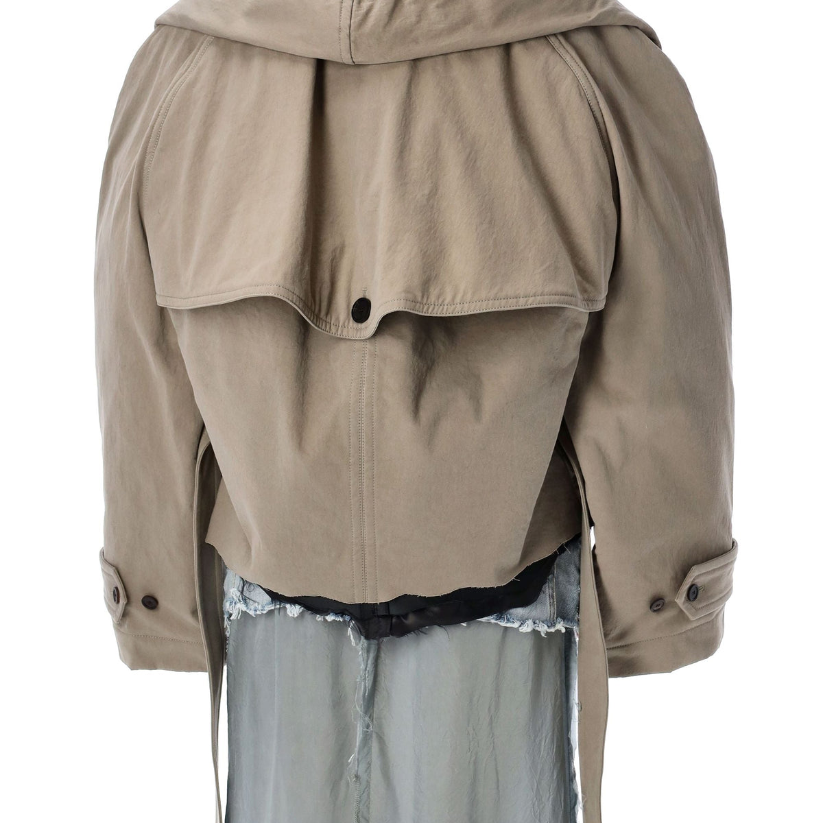 Balenciaga Jackets- BALENCIAGA Flipped Hooded Trench Coat Stylish Everyday Designer Outerwear