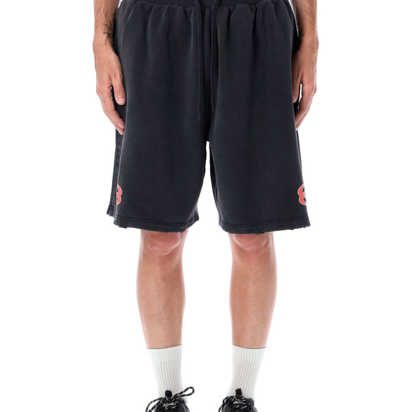Balenciaga Shorts- BALENCIAGA Logo Print Sweatshorts - Loose Fit (Large) Everyday Lightweight Designer Shorts