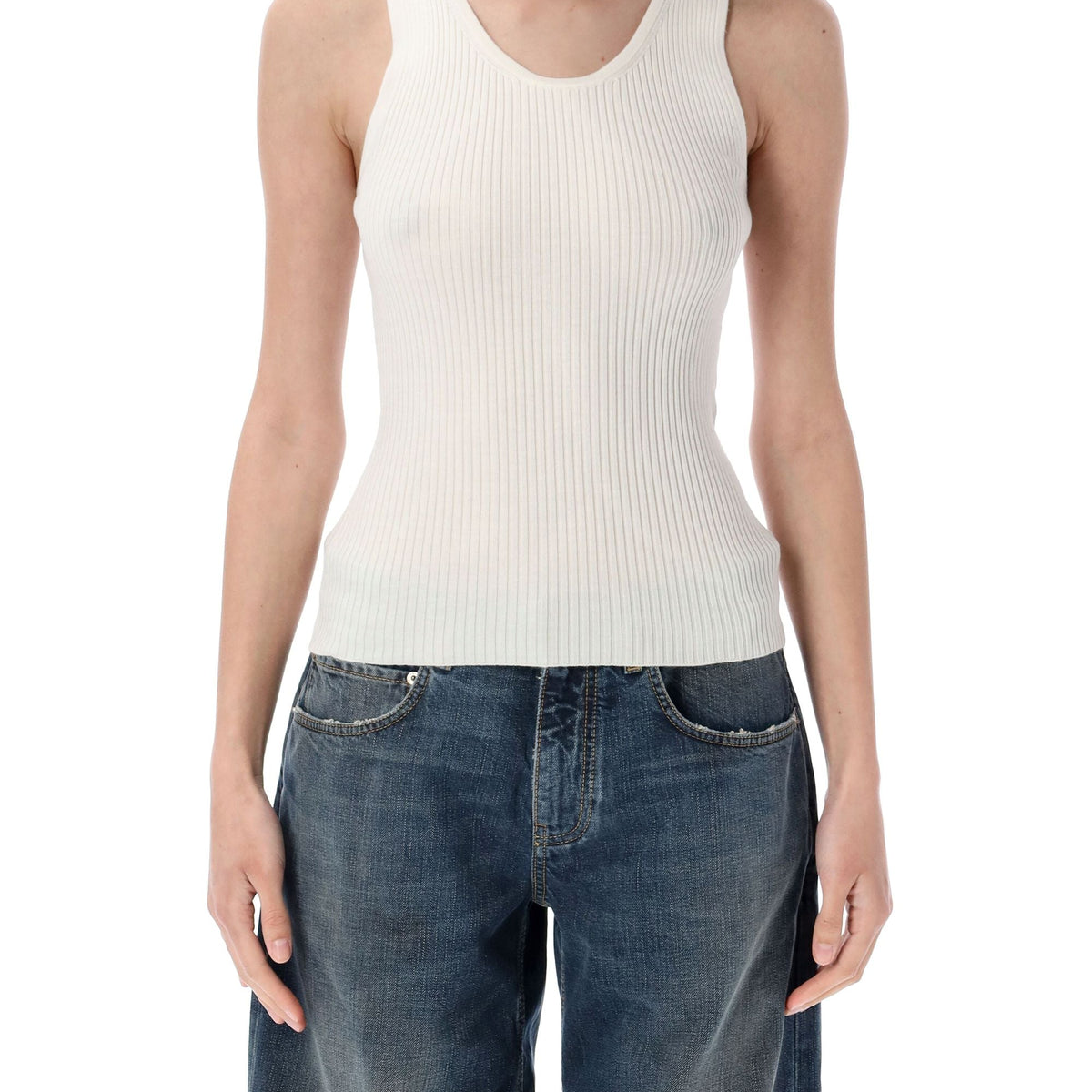 Balenciaga Sweaters? BALENCIAGA Rib-Knit Tank Top for Women Premium Casual Designer Knitwear