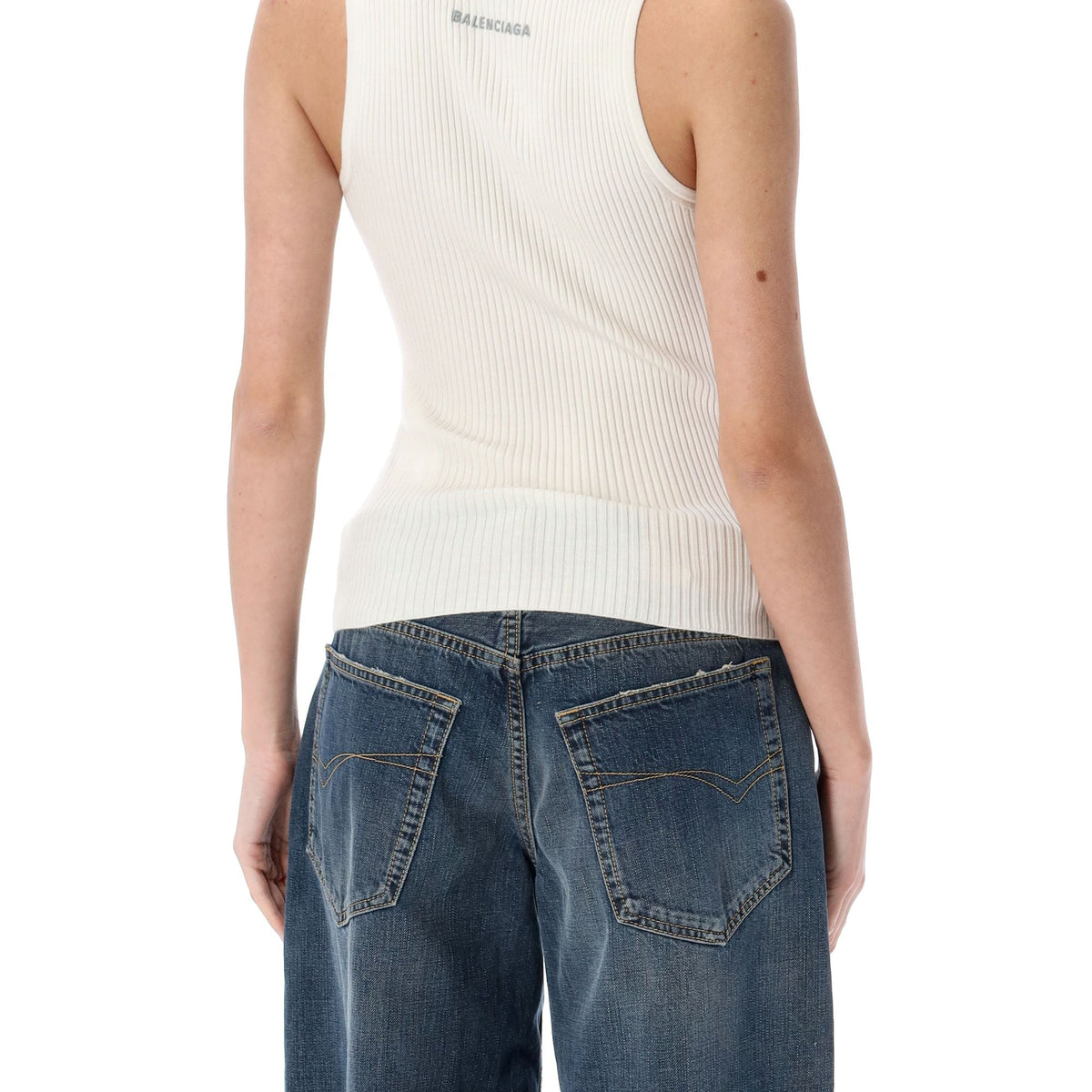 Balenciaga Sweaters? BALENCIAGA Rib-Knit Tank Top for Women Premium Casual Designer Knitwear