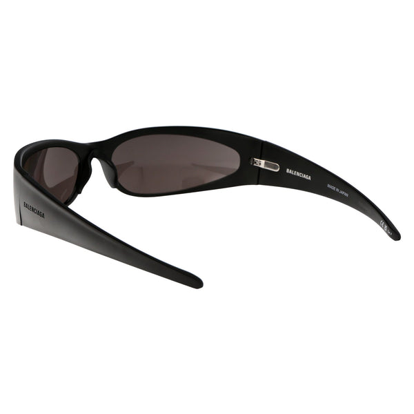 Close-up of Balenciaga sunglasses hardware and fine stitching