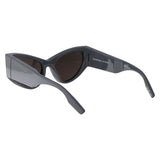 Close-up of Balenciaga sunglasses hardware and fine stitching