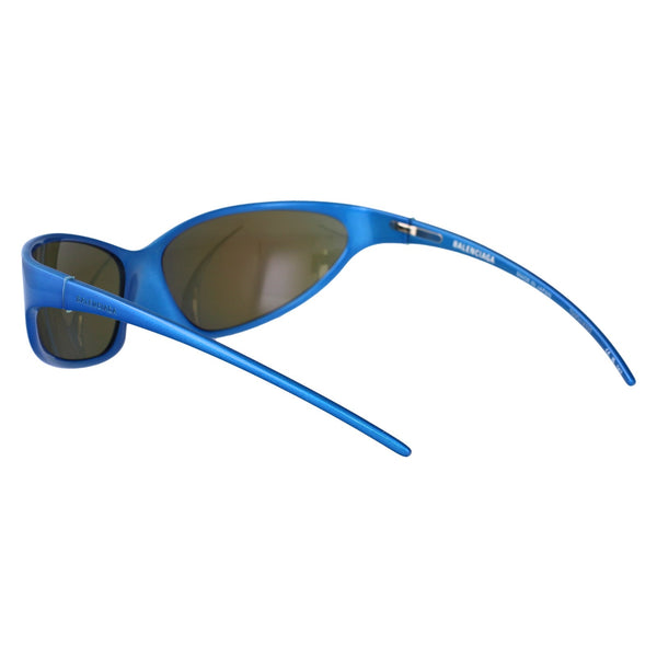 Close-up of Balenciaga sunglasses hardware and fine stitching