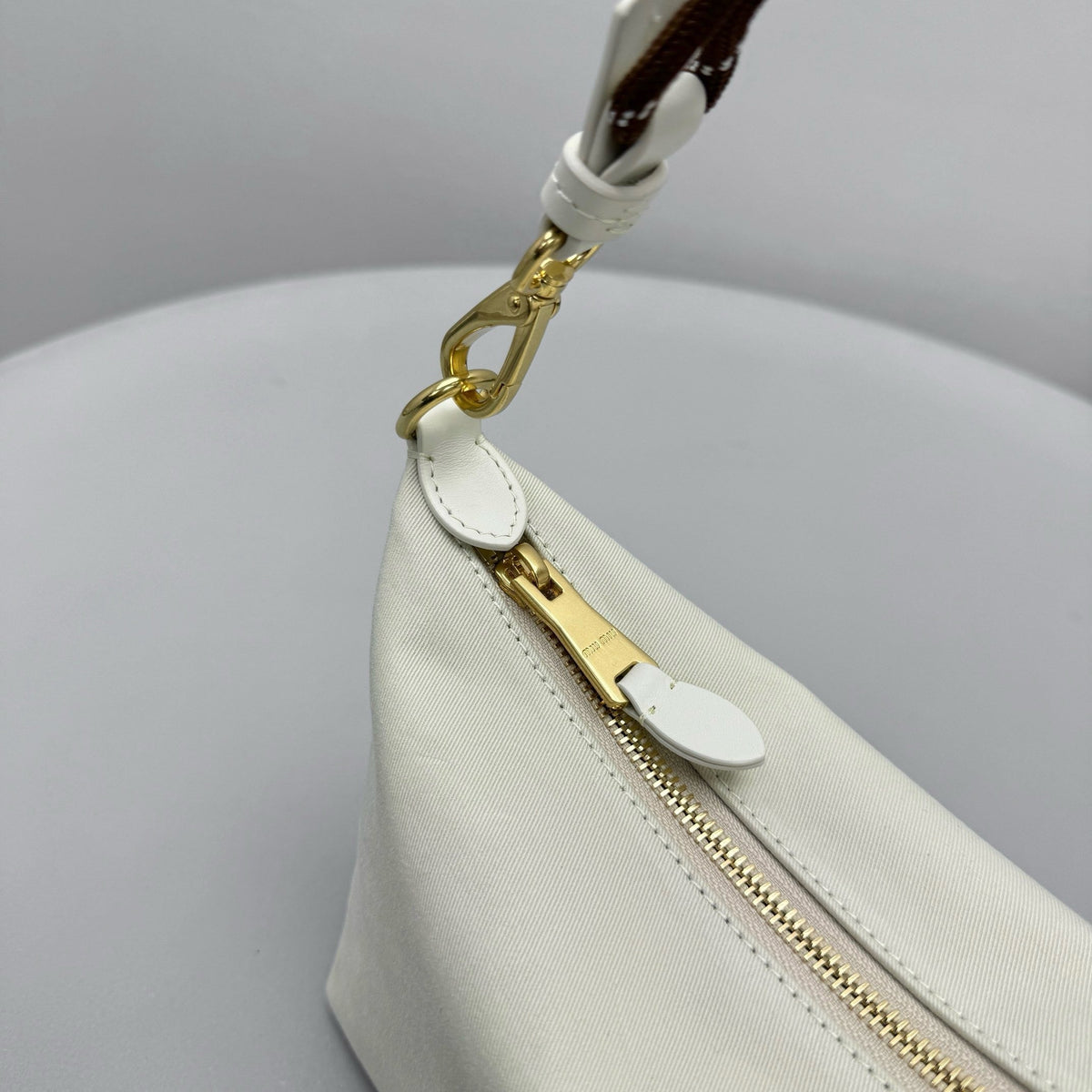 Bags- Miu M Gabardine Pouch Luxury Designer Leather Handbag