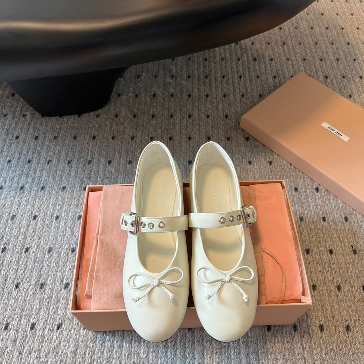 Shoes- Miu M Ballerina Flats Premium Designer Casual Shoes