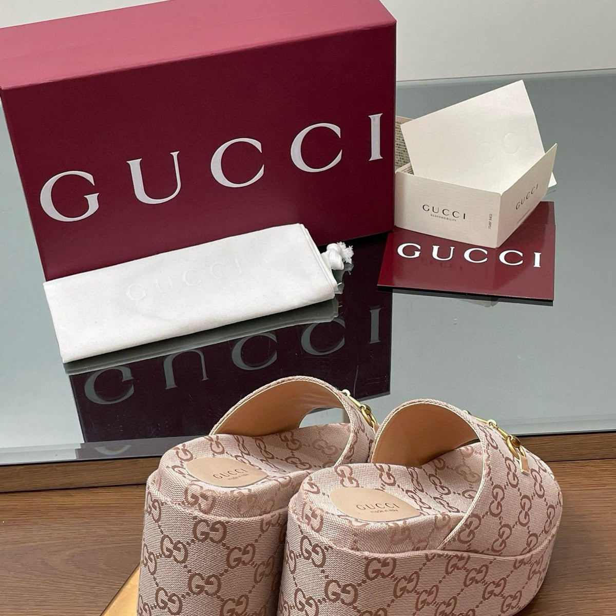 Gucci Shoes- Gucci Wedge Sandals Comfortable Everyday Designer Shoes