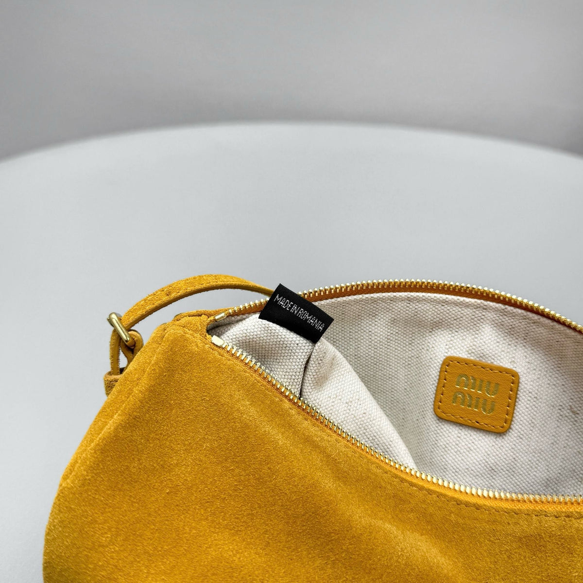 Bags- Miu M Suede Pouch Elegant Everyday Designer Handbag