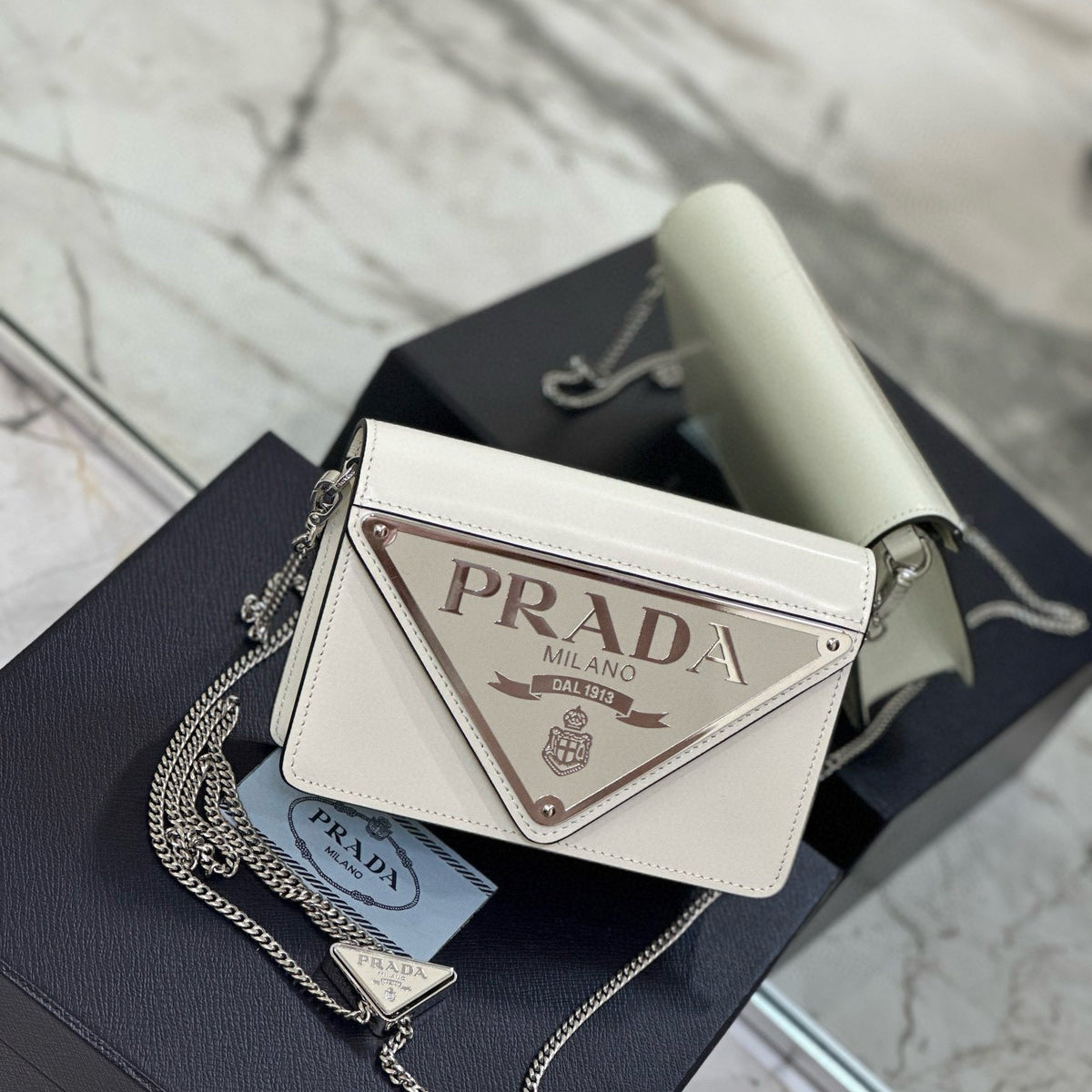 Bags- Pd Triangle Logo Buffed Shoulder Bag Elegant Everyday Designer Handbag