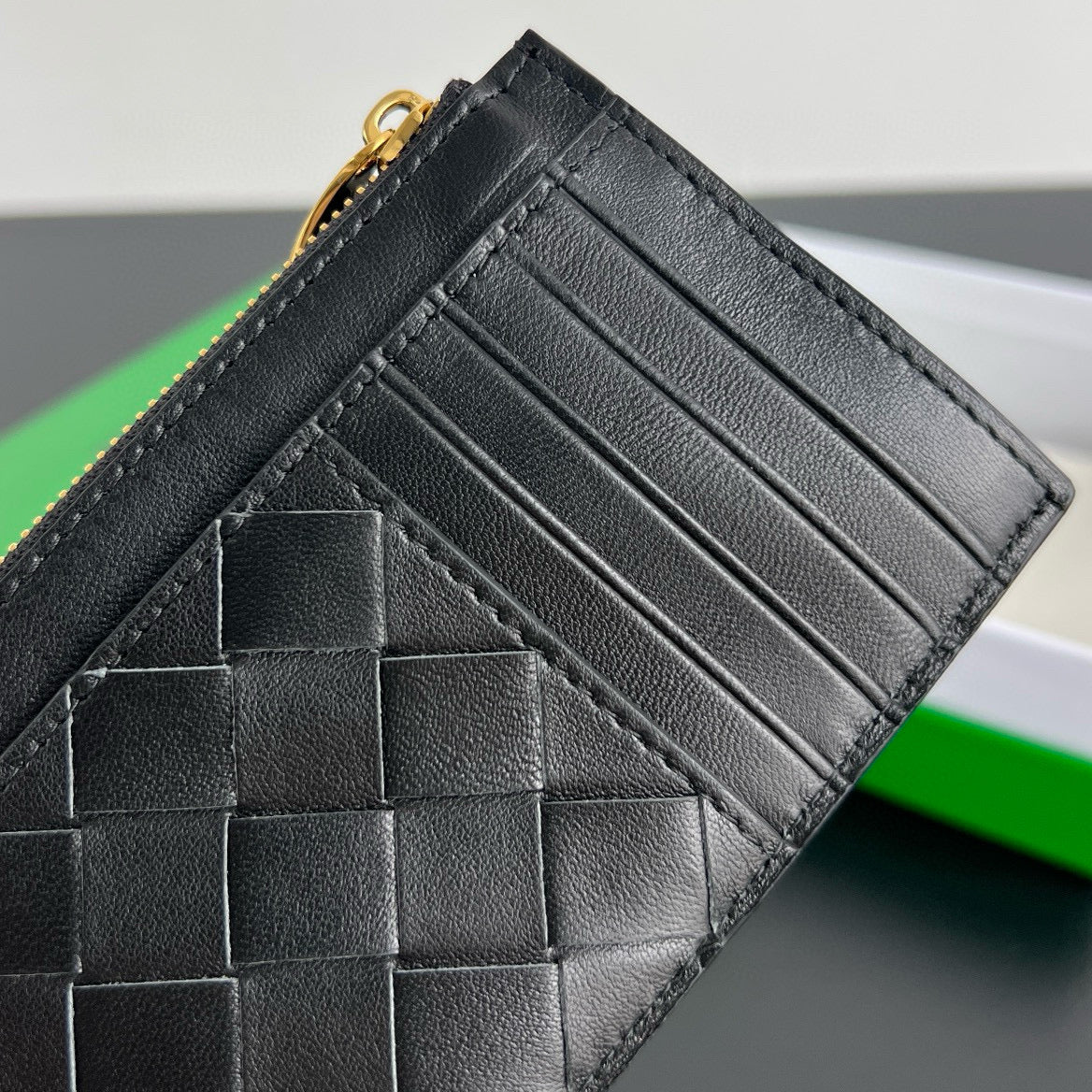 Bottega Veneta Wallets- Bottega Veneta Andiamo Zippered Card Case Compact Luxury Card Wallet