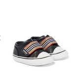Close-up of Burberry sneakers hardware and fine stitching