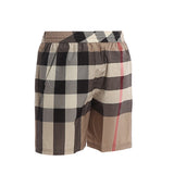 Burberry premium swim trunk detail and craftsmanship close-up