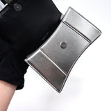 Side view of Balenciaga handbag Silver premium designer bag