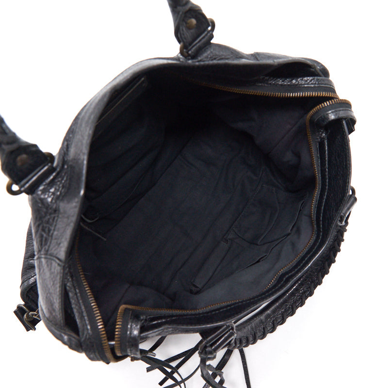 Balenciaga women's handbag Black luxury designer leather