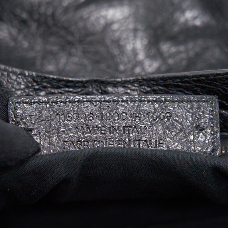 Balenciaga authentic luxury handbag Black leather craftsmanship