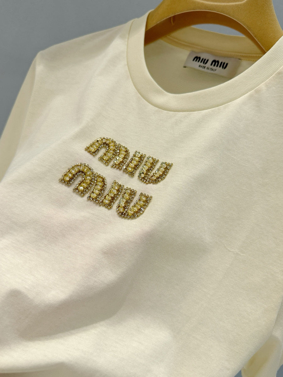 T-Shirts- Miu M T-shirt Premium Designer Cotton T-Shirt
