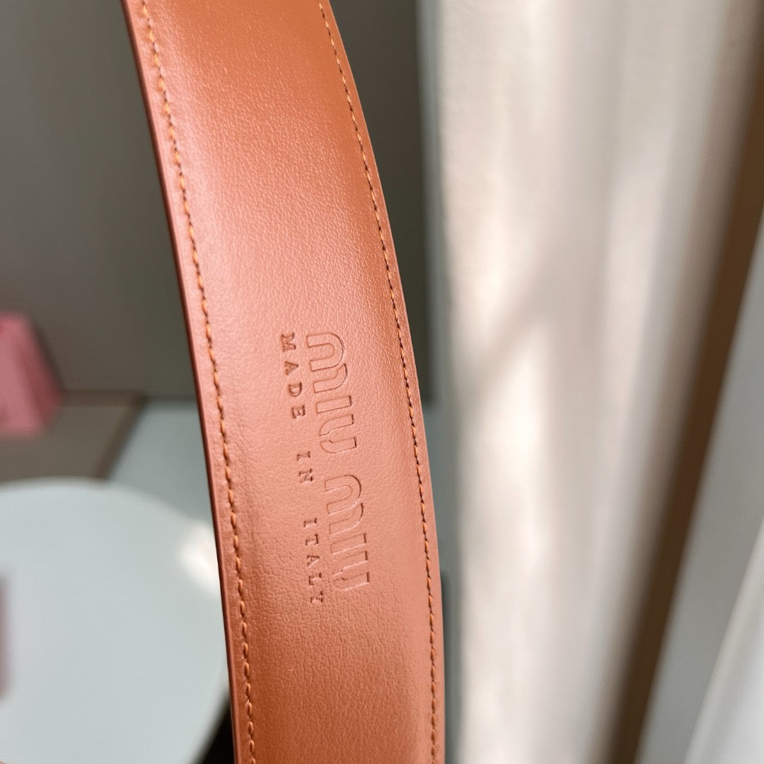 Belts- Miu M Belt 3.5 Cm Classic Everyday Designer Belt