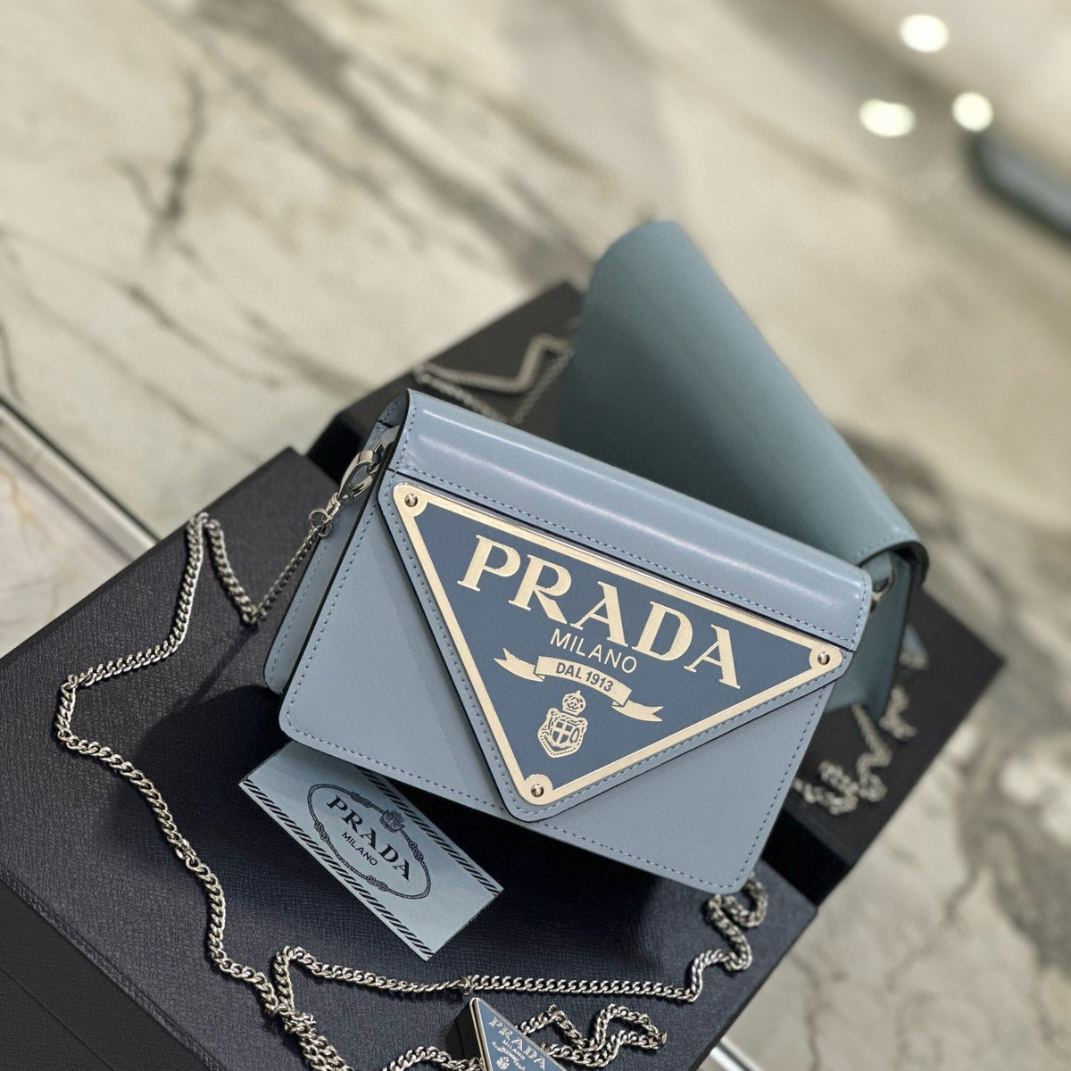 Bags- Pd Triangle Logo Buffed Shoulder Bag Luxury Designer Leather Handbag