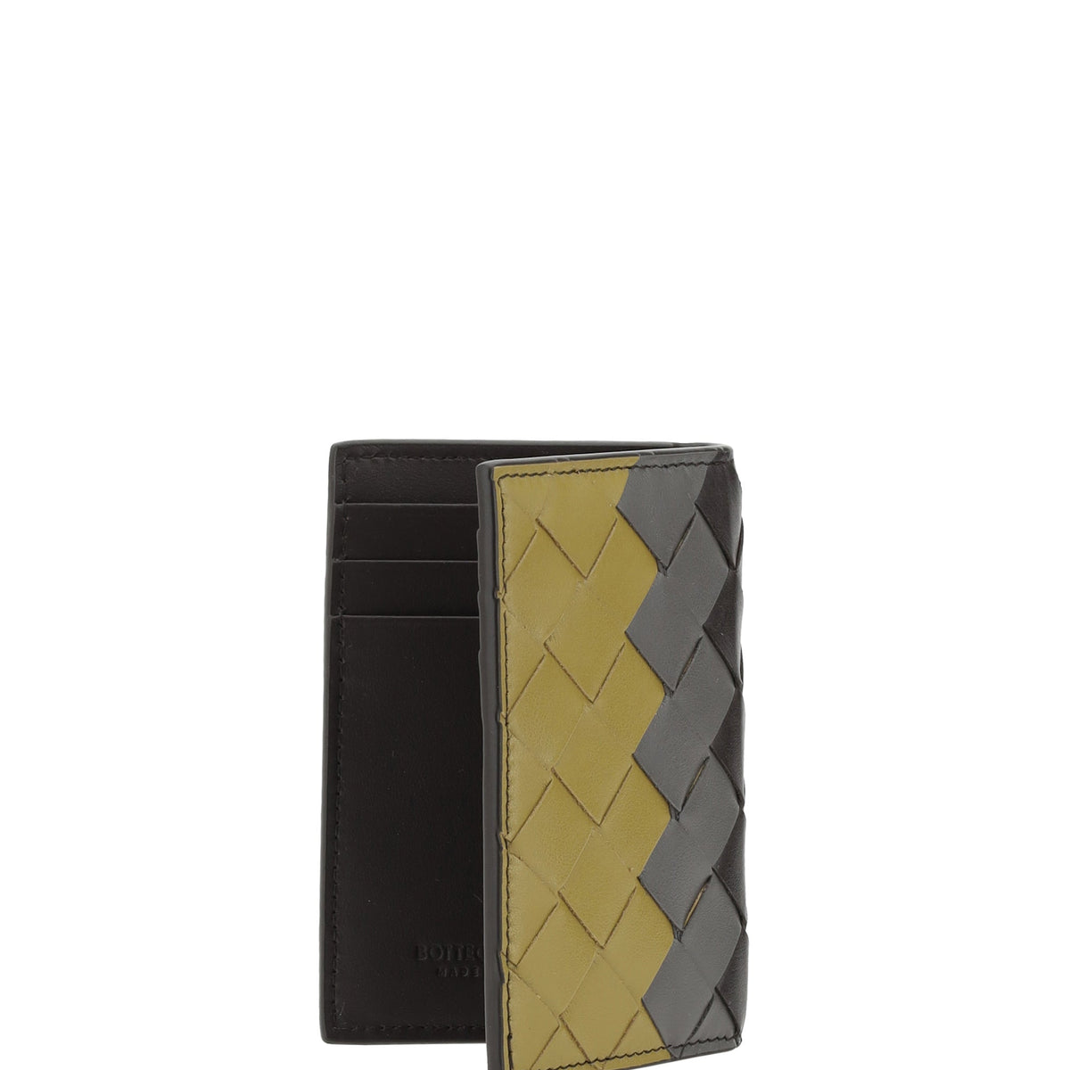 Bottega Veneta Wallets? Bottega Veneta Men Intrecciato Tricolor Card Holder Elegant Everyday Leather Wallet