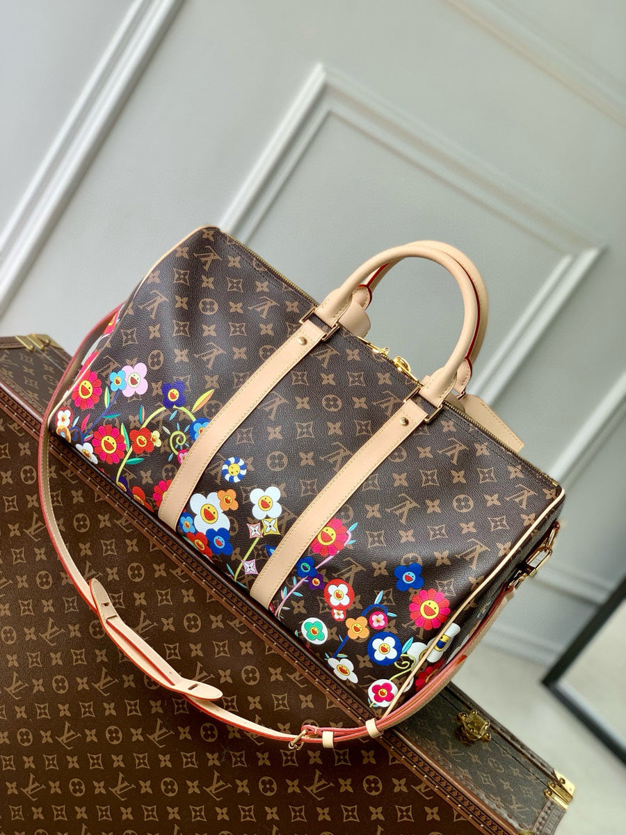 Louis Vuitton Bags- Louis Vuitton Lou x Murakami Keepall 45 Bag Luxury Designer Leather Handbag