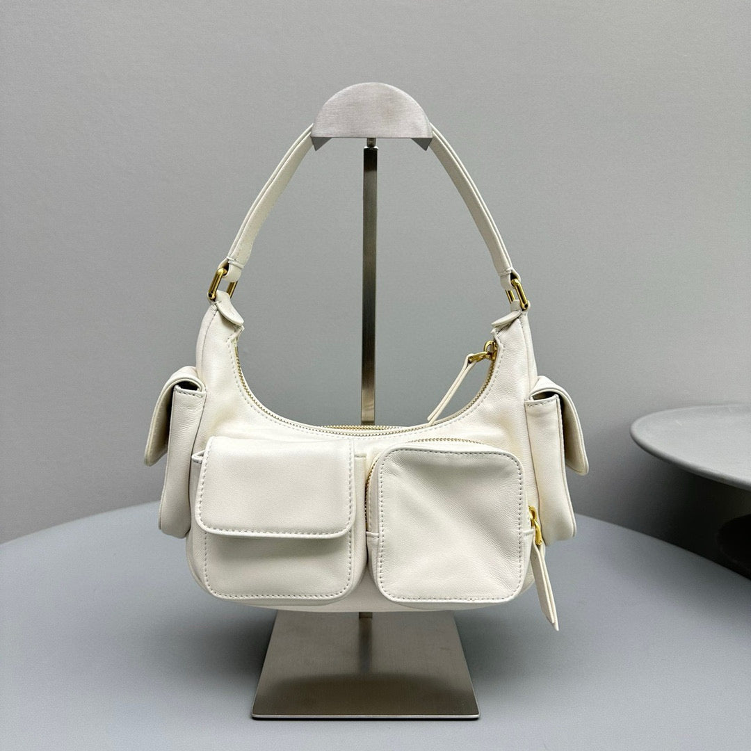 Bags- Miu M Pocket Nappa Leather Bag Premium Designer Shoulder Bag