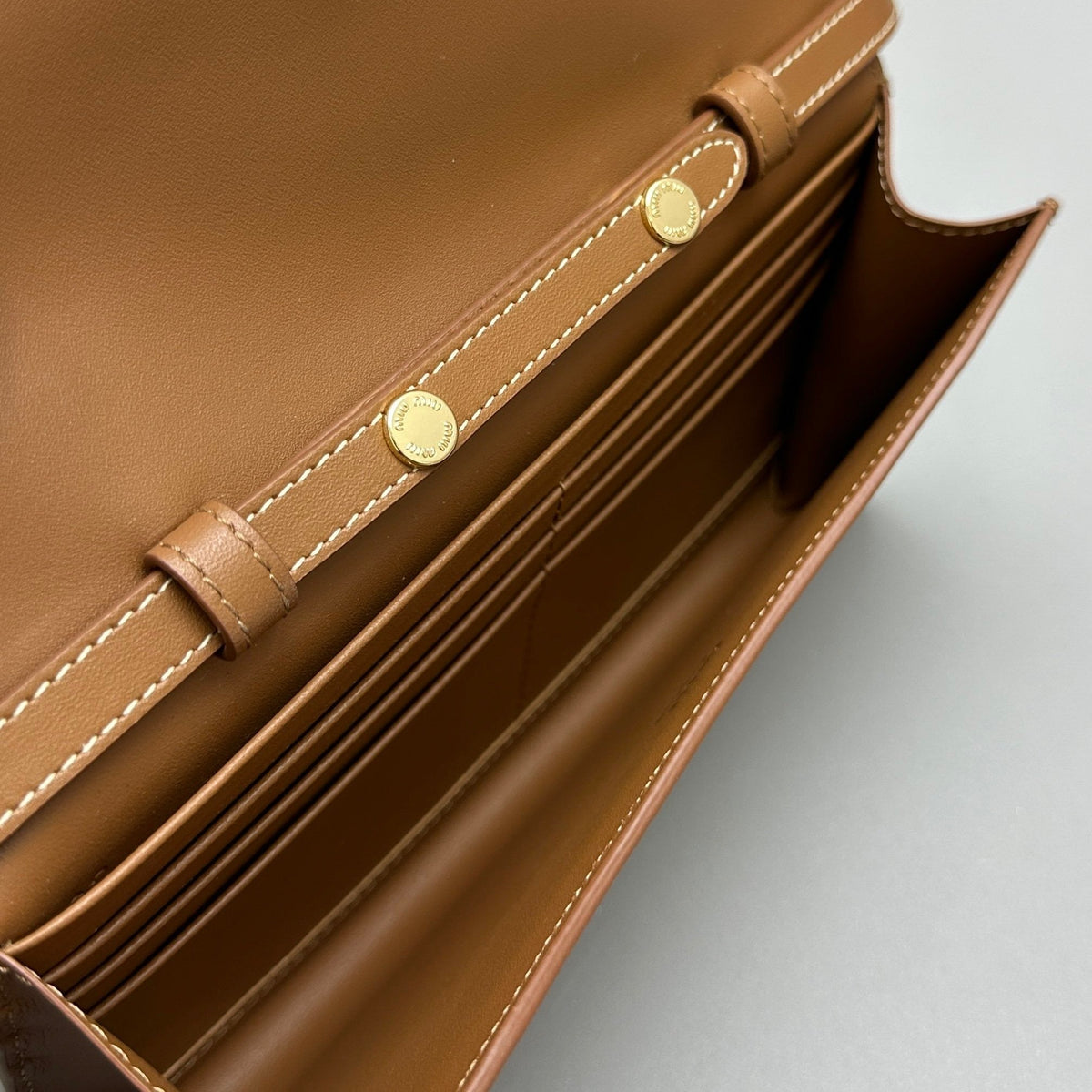 Wallets- Miu M Shoulder Strap Wallet Compact Luxury Card Wallet