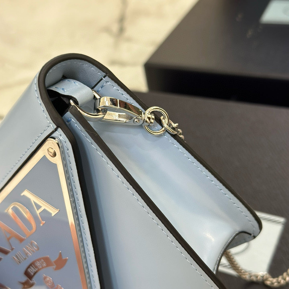 Bags- Pd Triangle Logo Buffed Shoulder Bag Luxury Designer Leather Handbag
