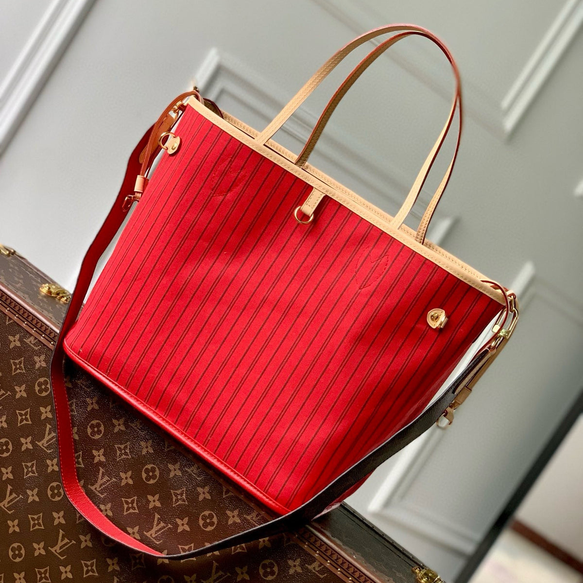 Louis Vuitton Bags- Louis Vuitton Lou Neverfull Inside Out Mm Tote Bag Elegant Everyday Designer Handbag