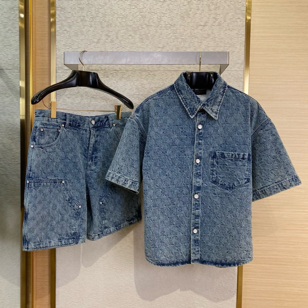 Louis Vuitton Tops- Louis Vuitton Lou Denim Shirt Premium Designer Casual Top