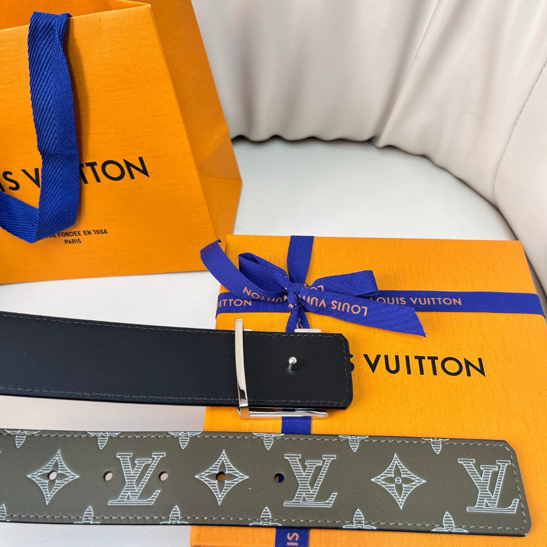 Louis Vuitton Belts- Louis Vuitton Lou Belt 4.0 Cm Premium Leather Designer Belt