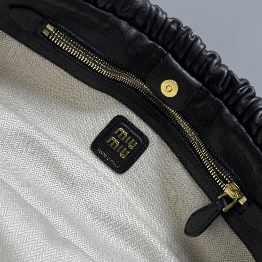 Bags- Miu M Nappa Leather Bag Elegant Everyday Designer Handbag