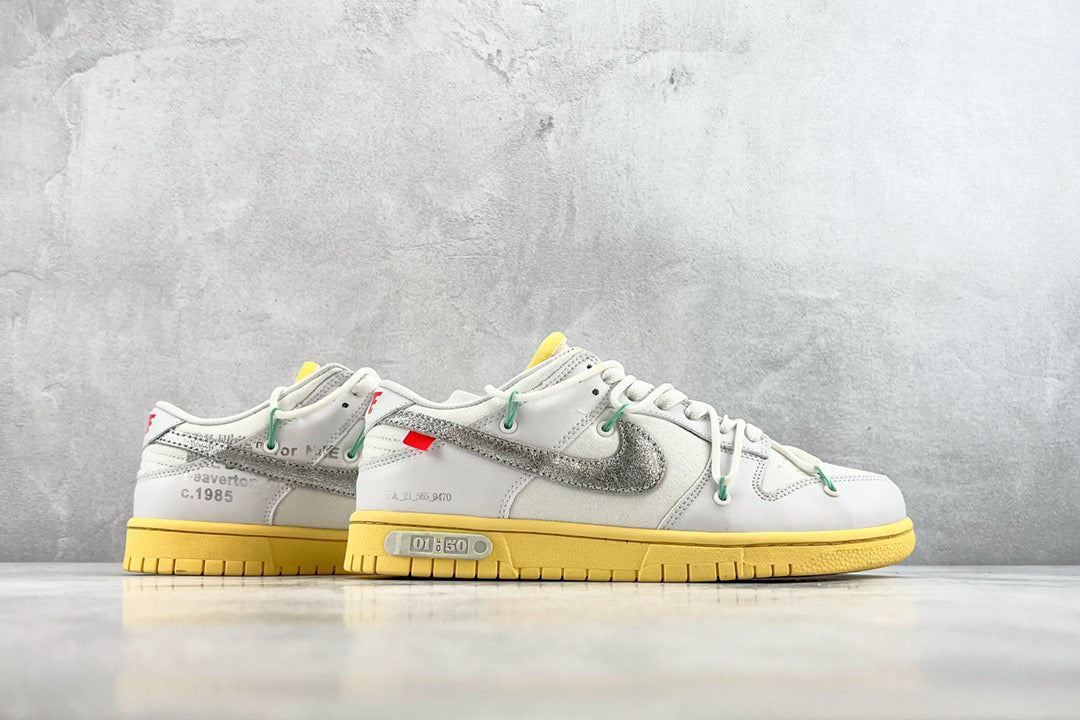 Off-White Shoes- Off-White Nike x Off White Dunk Low Lot 1 Trainers Comfortable Everyday Designer Shoes