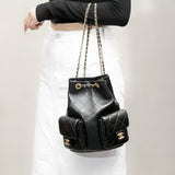 Front view of Chanel 25 Backpack premium bag