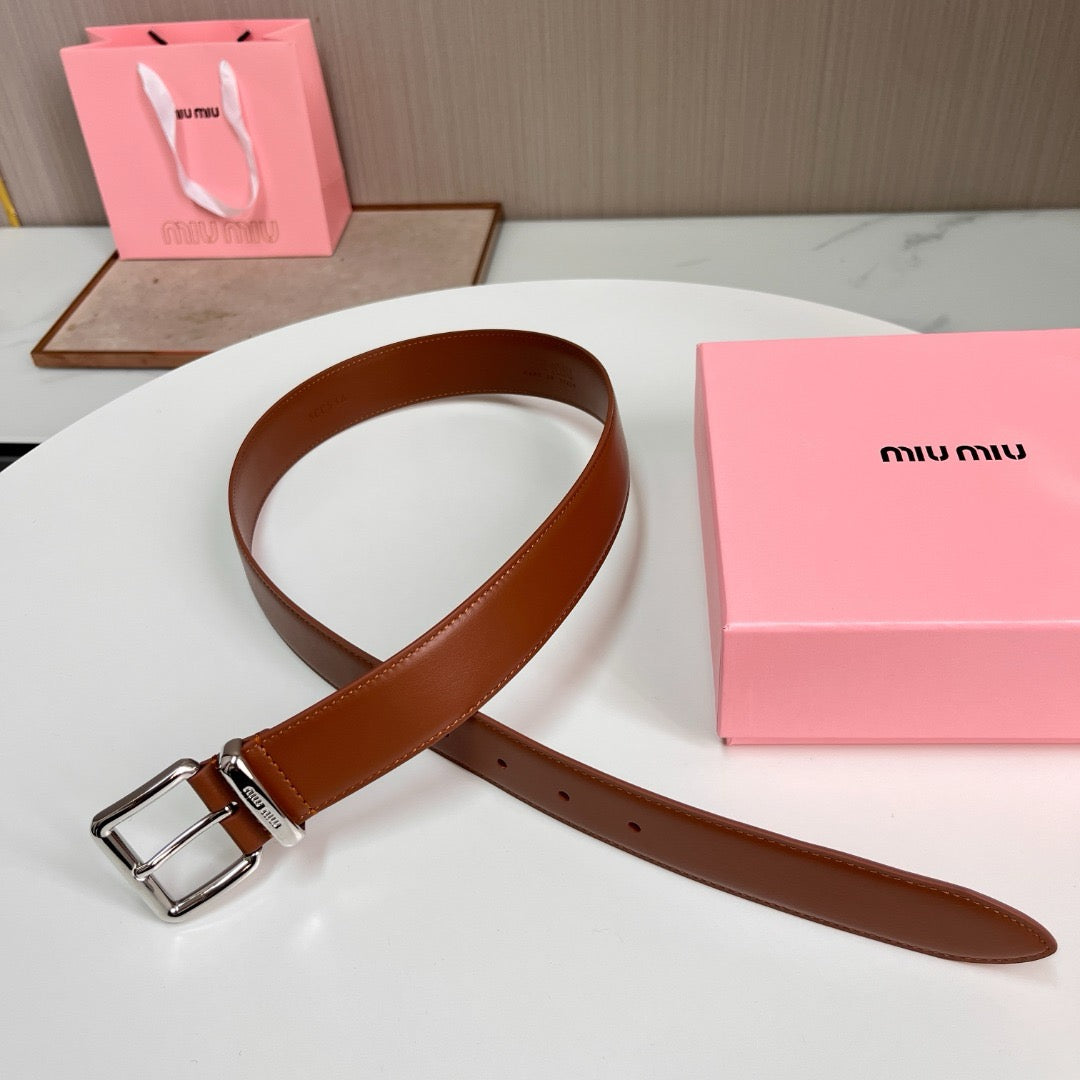 Belts- Miu M Belt 3.5 Cm Classic Everyday Designer Belt