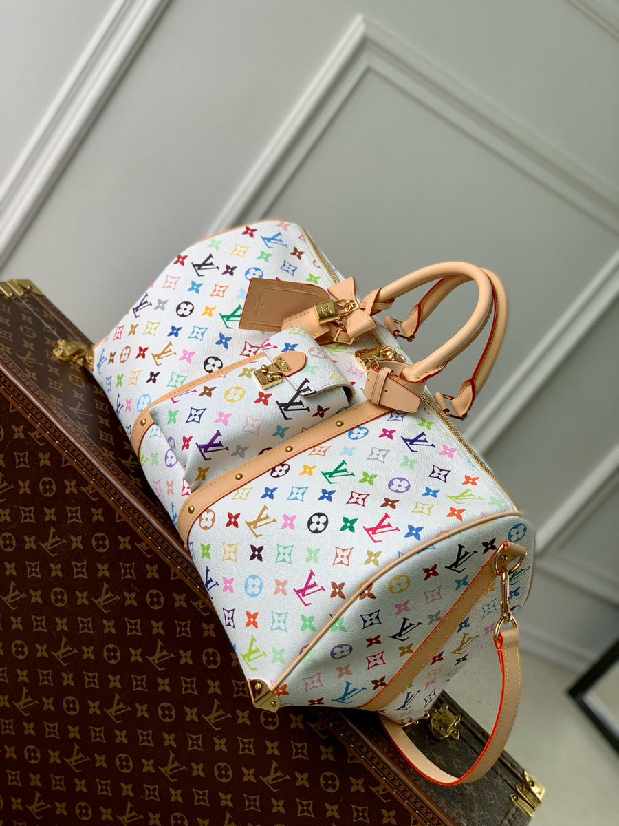 Louis Vuitton Bags- Louis Vuitton Lou x Murakami Keepall 45 Bag Luxury Designer Leather Handbag