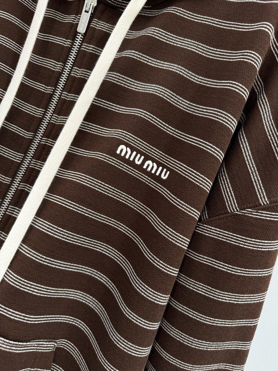 Hoodies? Miu M Zip Hoodie Comfortable Luxury Streetwear Hoodie