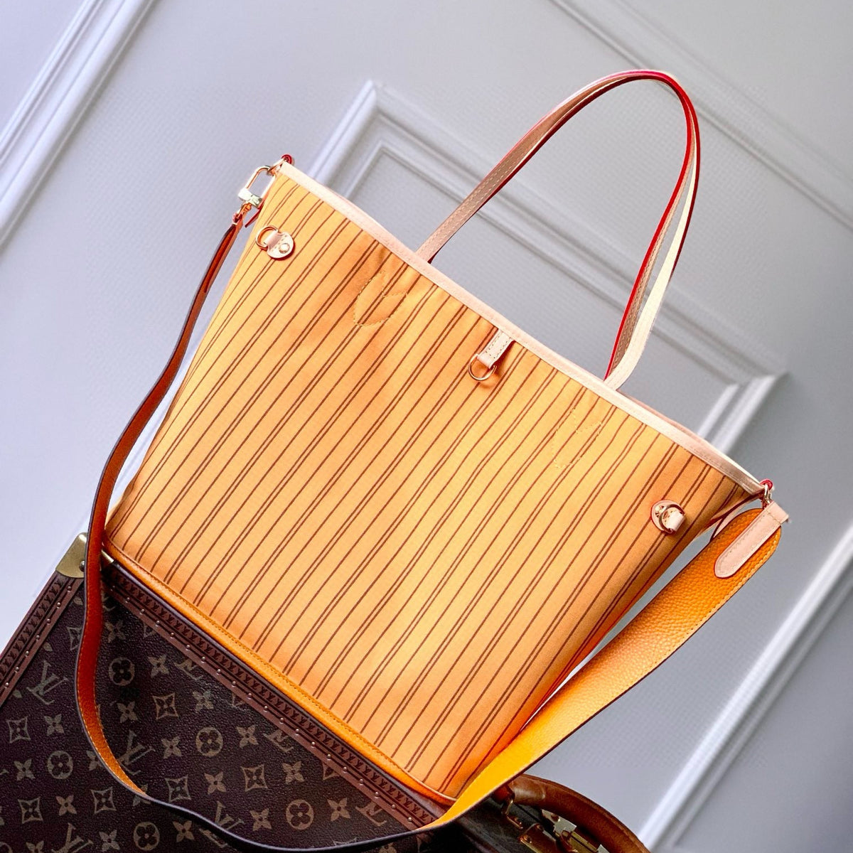 Louis Vuitton Bags- Louis Vuitton Lou Neverfull Inside Out Mm Tote Bag Elegant Everyday Designer Handbag