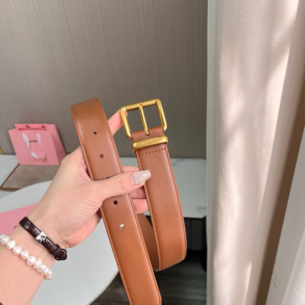 Belts- Miu M Belt 3.5 Cm Classic Everyday Designer Belt